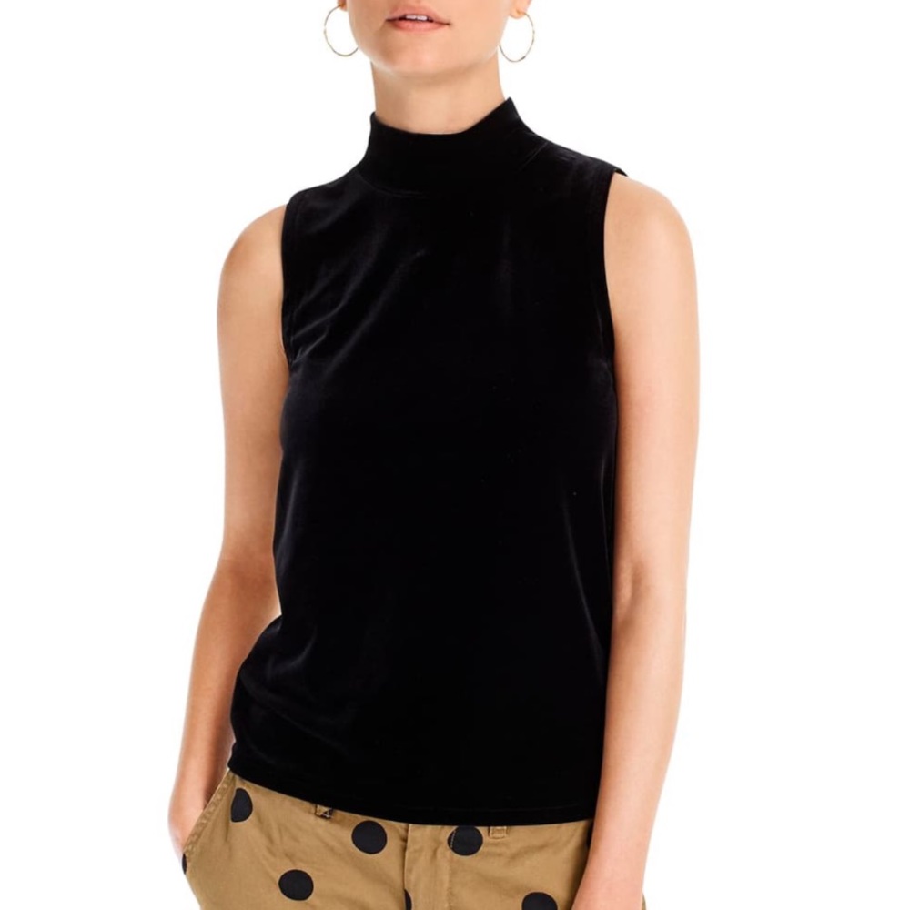 FINAL PRICE DROP! J.Crew Mock Neck Sleeveless Velvet Tank Top - Picture 3 of 7